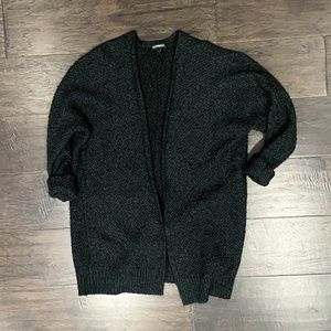 Express Gray Acrylic Wool Oversized Cardigan Sweater | S